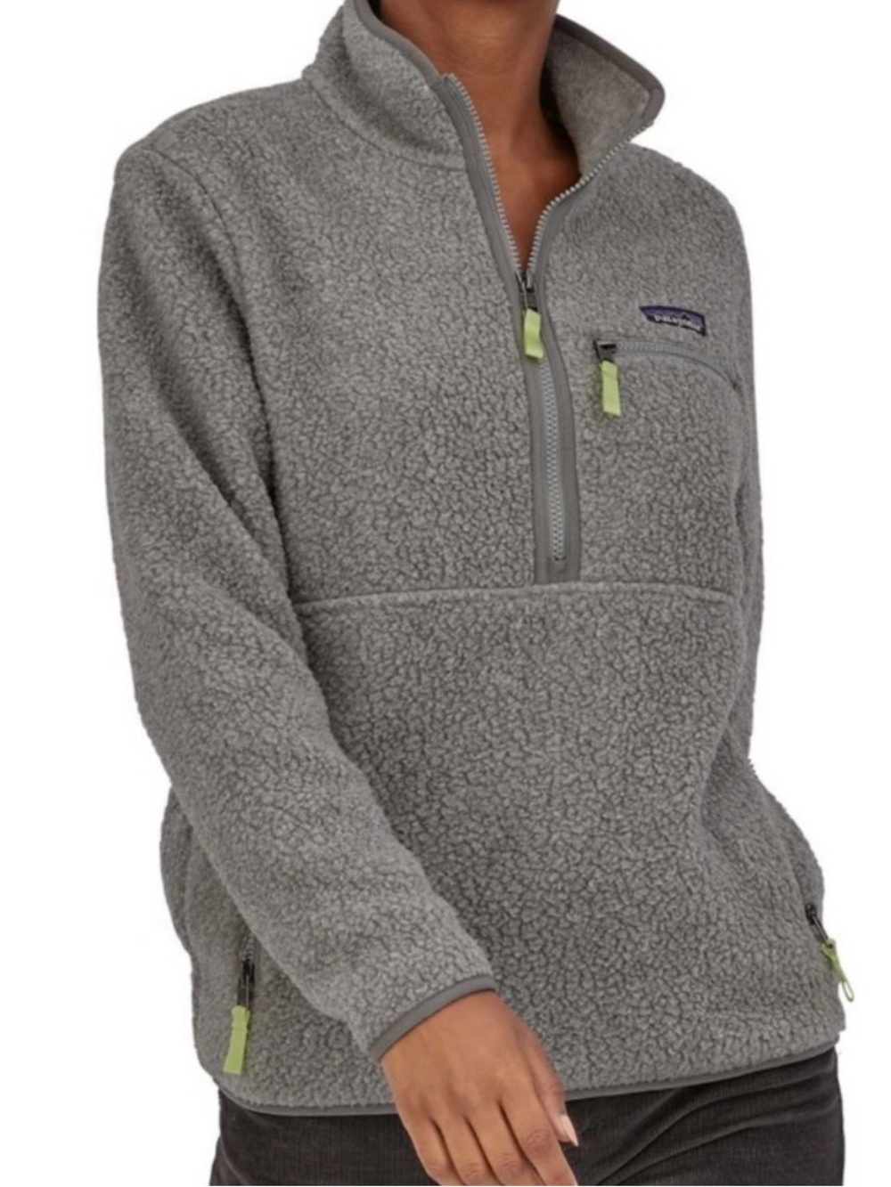 Patagonia Gray Half-Zip Fleece Pullover size M